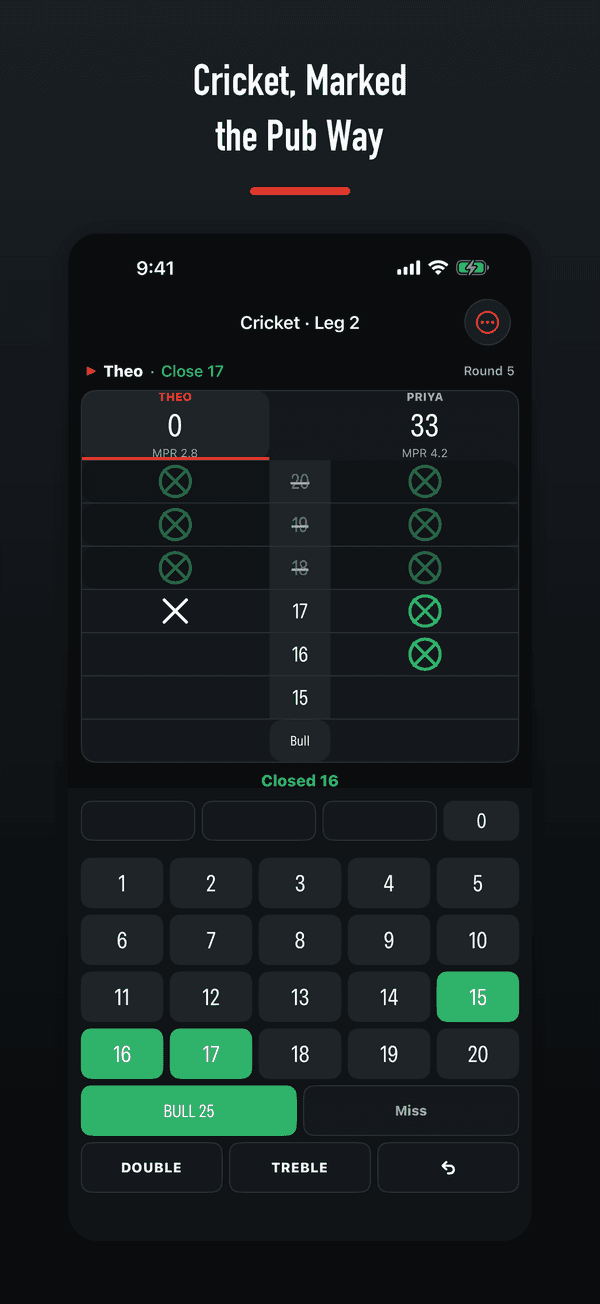 Checkout Club cricket screen