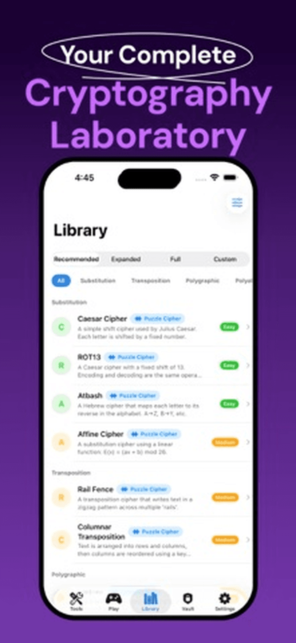 CipherKit puzzle screen
