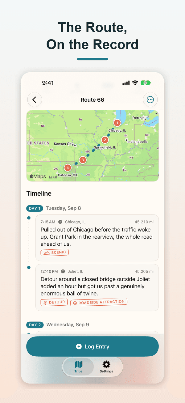 Mile Marker map screen