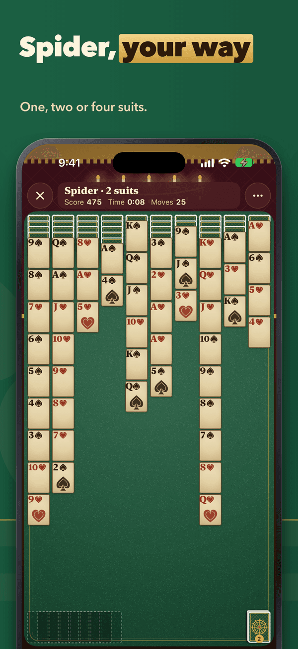 Spider Solitaire on the table