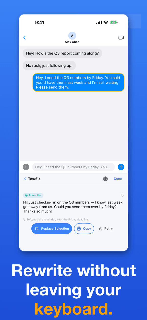 ToneFix keyboard extension