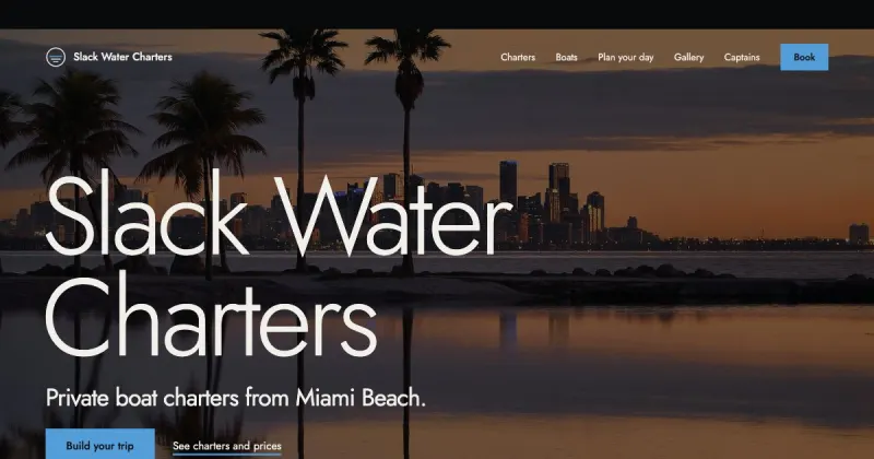 Concept homepage in the Cinematic design, for a boat charter